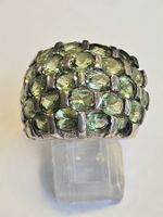 Vintage Silberring mit grünen Peridot Steinen