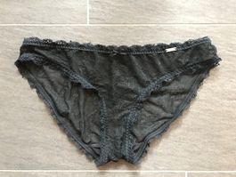 SLIP - SCHWARZ - DURCHSICHTIG - SPITZE - GRÖSSE L - NEU