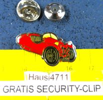 MORGAN "THREEWHEELER" AUTO PIN GLASIERT MIT SECURITY-CLIP