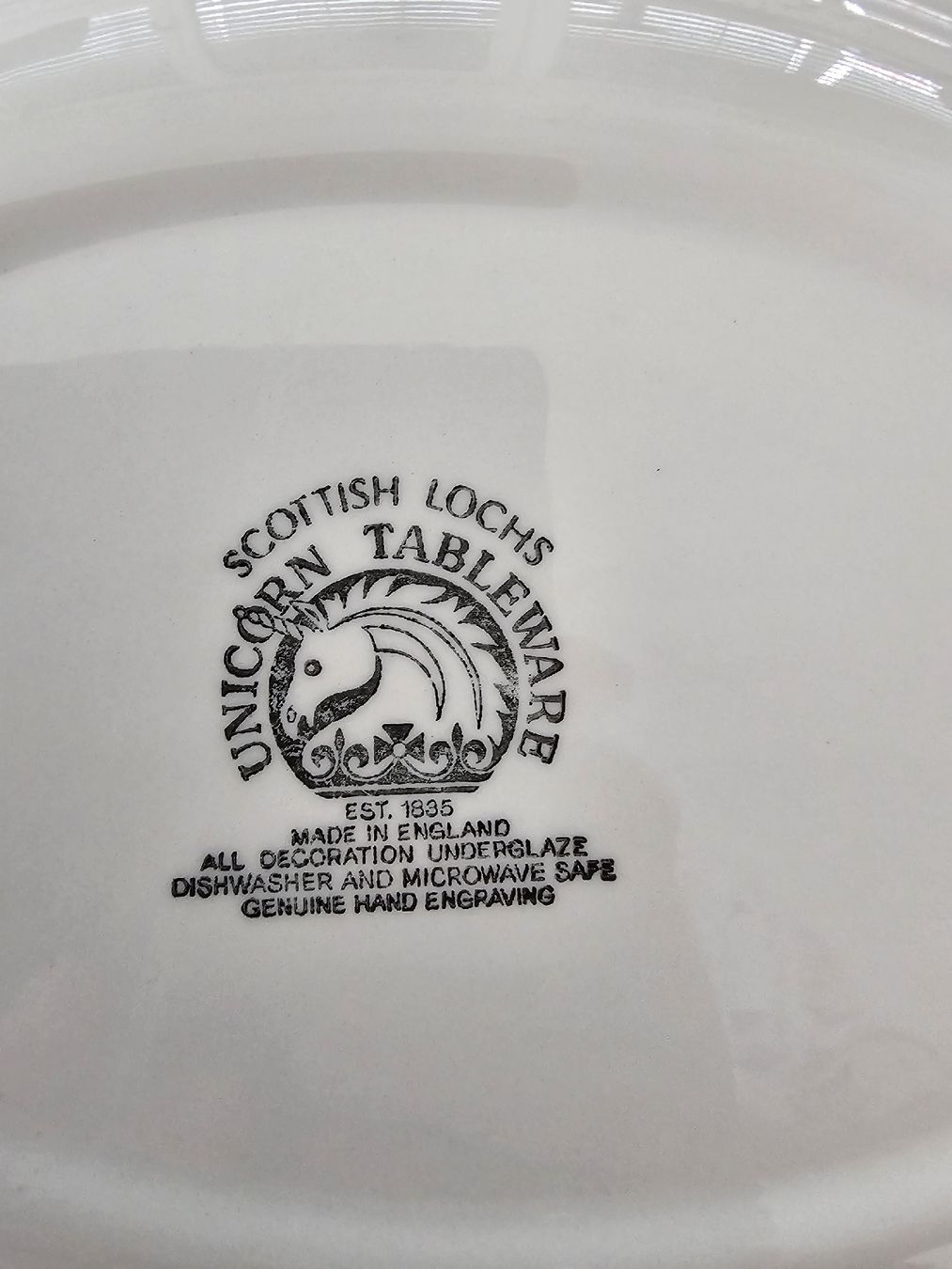 Servierplatten: VINTAGE SERVIERPLATTE "SCOTTISH LOCHS" UNICORN TABLEWARE – Gebraucht aus Laupen BE von AUSSIEGIRL1109 1