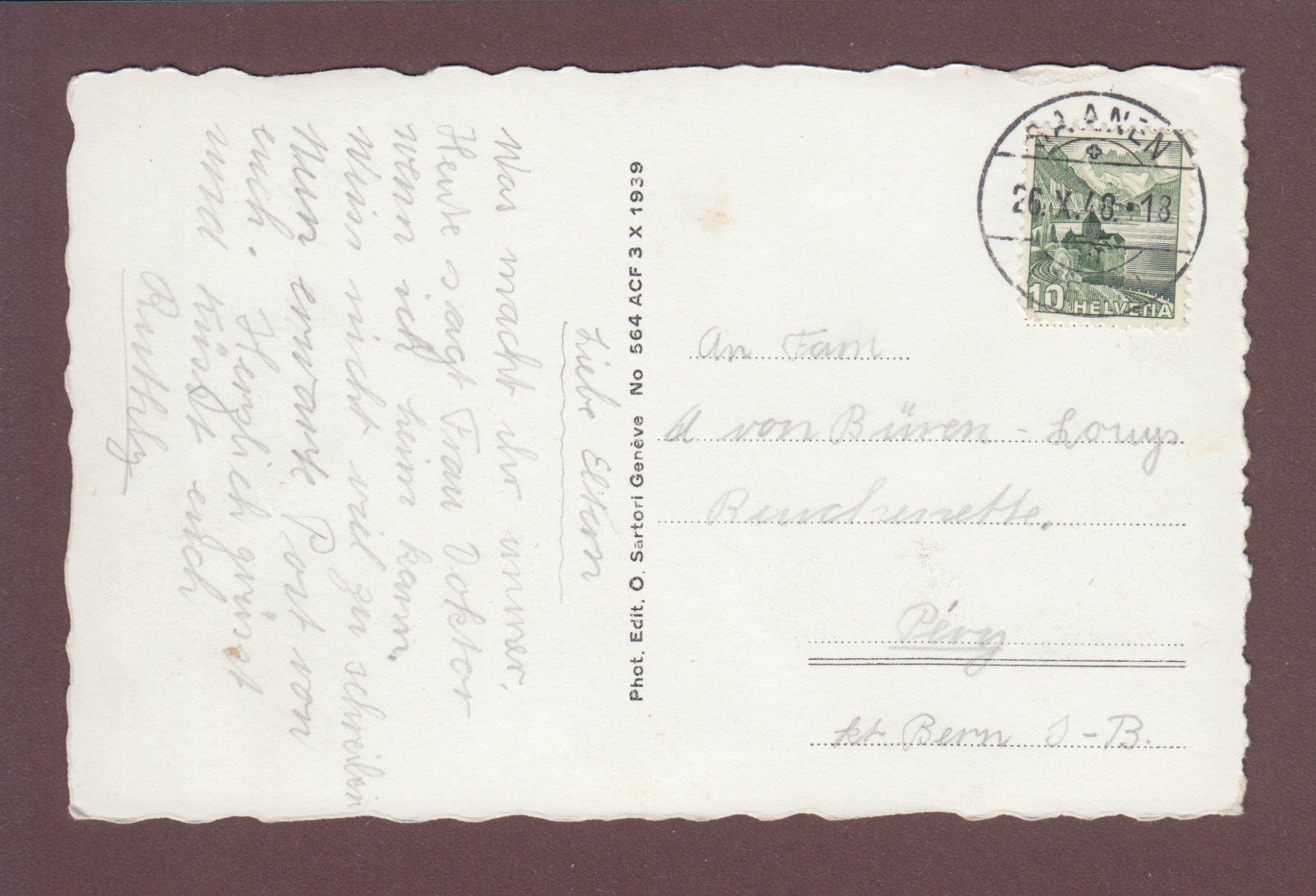 Ansichtskarten: SAANEN - Rüblihorn - 1948 – Gebraucht aus Pully von nicecards 1
