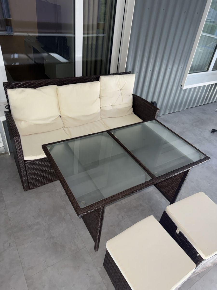 Set di tavolo e panche: Gartenmöbel Set aus Polyrattan  – Usato da Neuenhof venduto da cva_7c8y