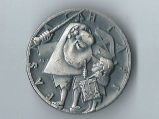 Basler Plaketten & Abzeichen: Fasnachtsplakette Basel, "Blaggedde" 1991 (Silber) – Gebraucht aus Zürich von t24_de