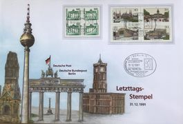 FDC MAXI LETZTAGS-STEMPEL 31.12.1991