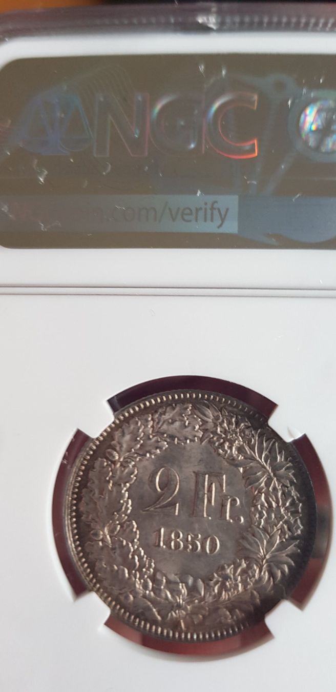 Tutti le monete: Rare état 2 Francs 1850 MS61 – Usato da Meyrin venduto da menelaos77 3
