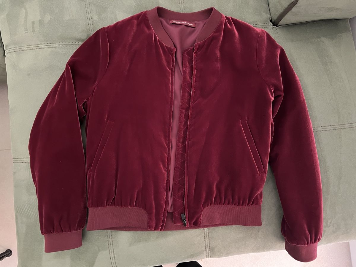 Comptoir des Cotonniers Giacche: Burgundy Velvet Bomber, S – Nuovo (secondo la descrizione) da Corsier GE venduto da Karol_save_planet 2