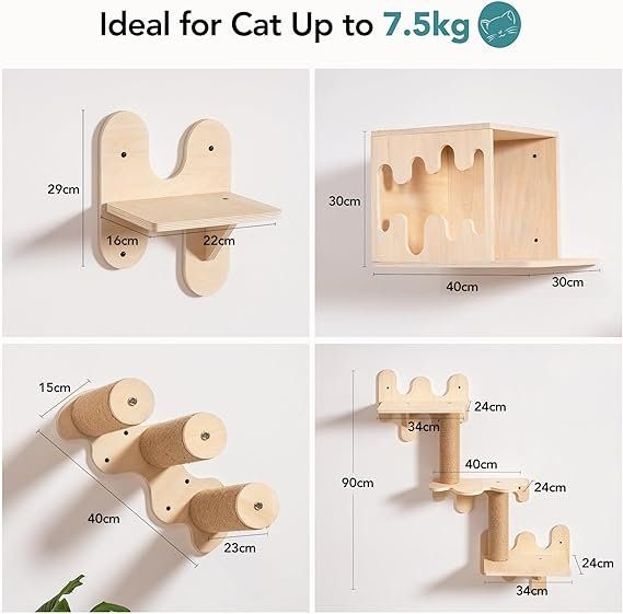 Pareti & prese d'arrampicata: Katzen-Wandregale aus Holz, 4er-Pack – Nuovo e nell'imballaggio originale da Oberentfelden venduto da sch_8bt6 1