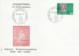 NABRA 1965 Bern Sonderstempel mit Eröffnungsdatum 27.8.65