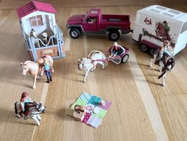 Schleich Pferde Set mit Auto und Zubehör gebraucht