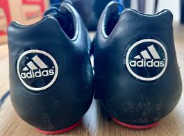 Adidas Rennradschuhe schwarz Leder Gr. 47 1/3 rote Profil s.