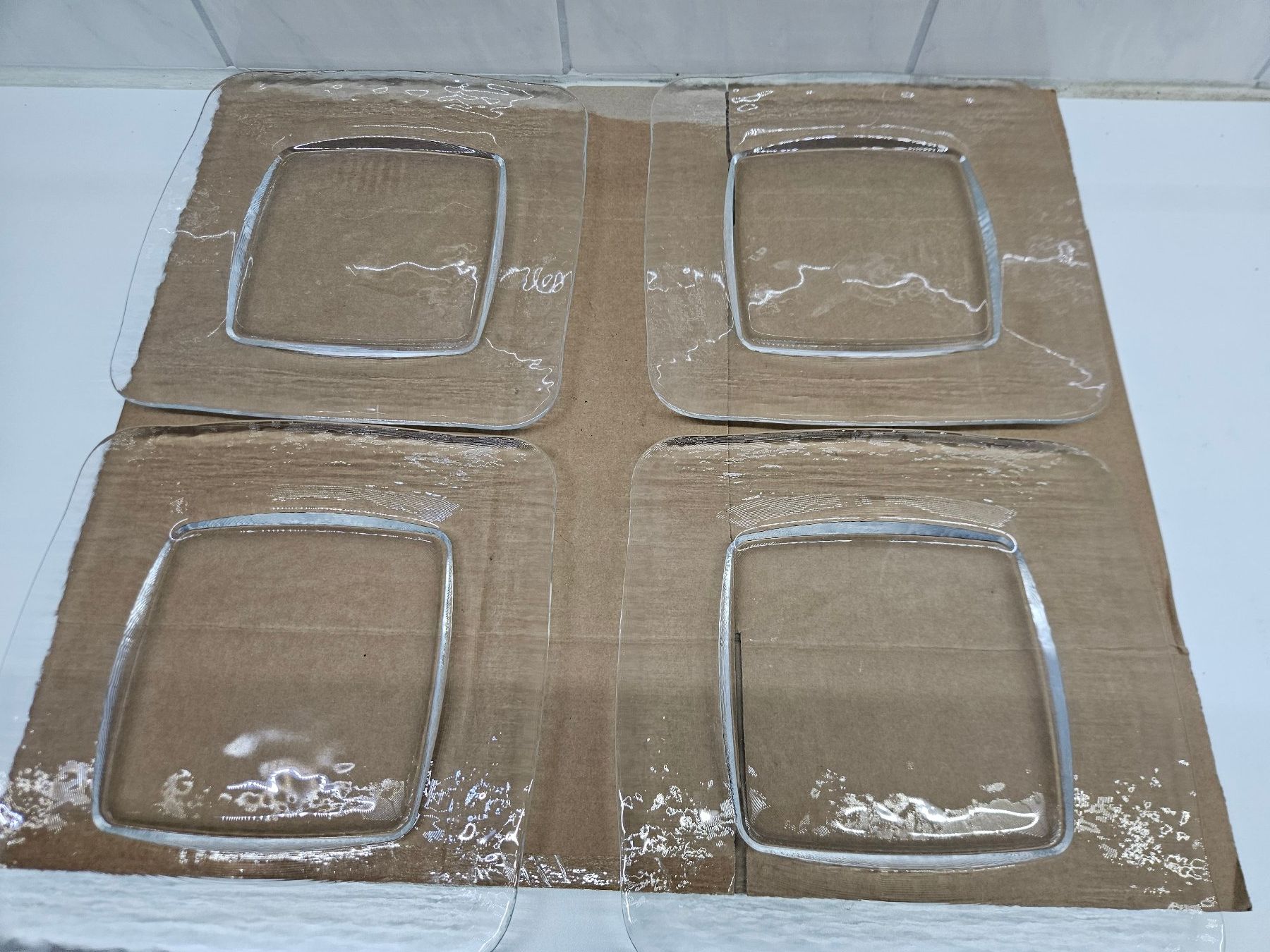 Piatti: 4 Stk flache Glasteller quadratisch – Usato da Teufenthal AG venduto da boebe071