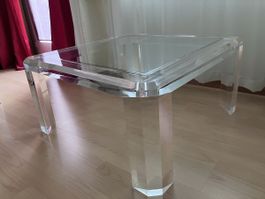 Acryltisch mit Glasplatte Klarglas Salontisch Couchtisch