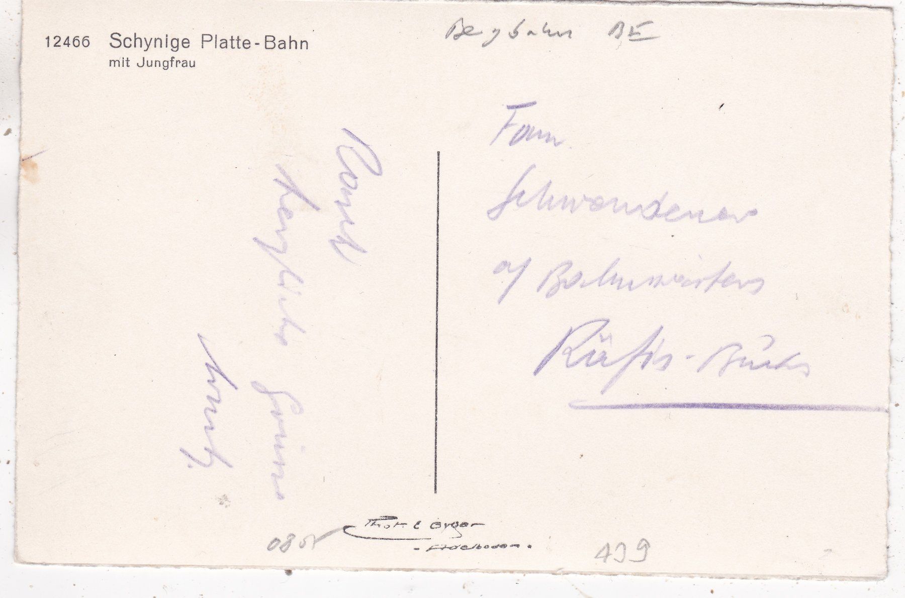 Cartes postales: Schynige Platte Bahn mit Jungfrau – D'occasion à Herisau par Lisegrat2008 1