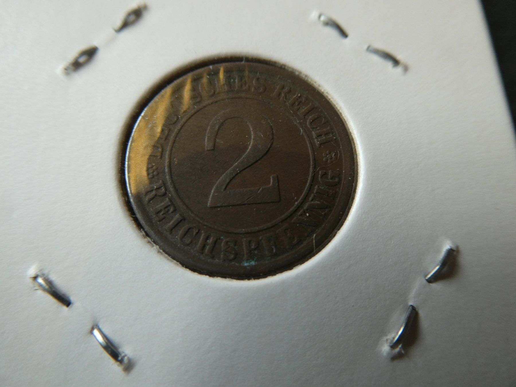 Alle Münzen: Dt. Reich 1925 A, 2 Reichspfennig – Gebraucht aus Hinterforst von Rohusri 1