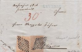 1857 Znr. 24B + 22C Faltbrief mit Inhalt Gettnau - Luzern