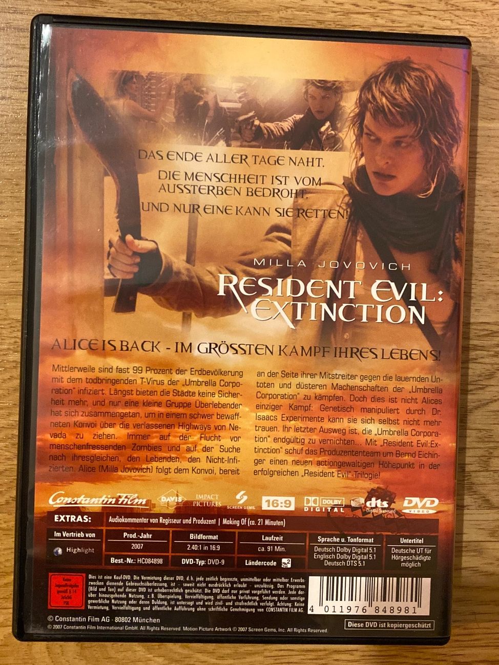 Tutti i DVDs: Resident Evil: Extinction - DVD – Usato da Rafz venduto da SaintCruz 1