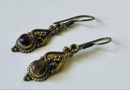 Vintage Ohrringe,  Tigerauge, goldfarben, Top Zustand!!