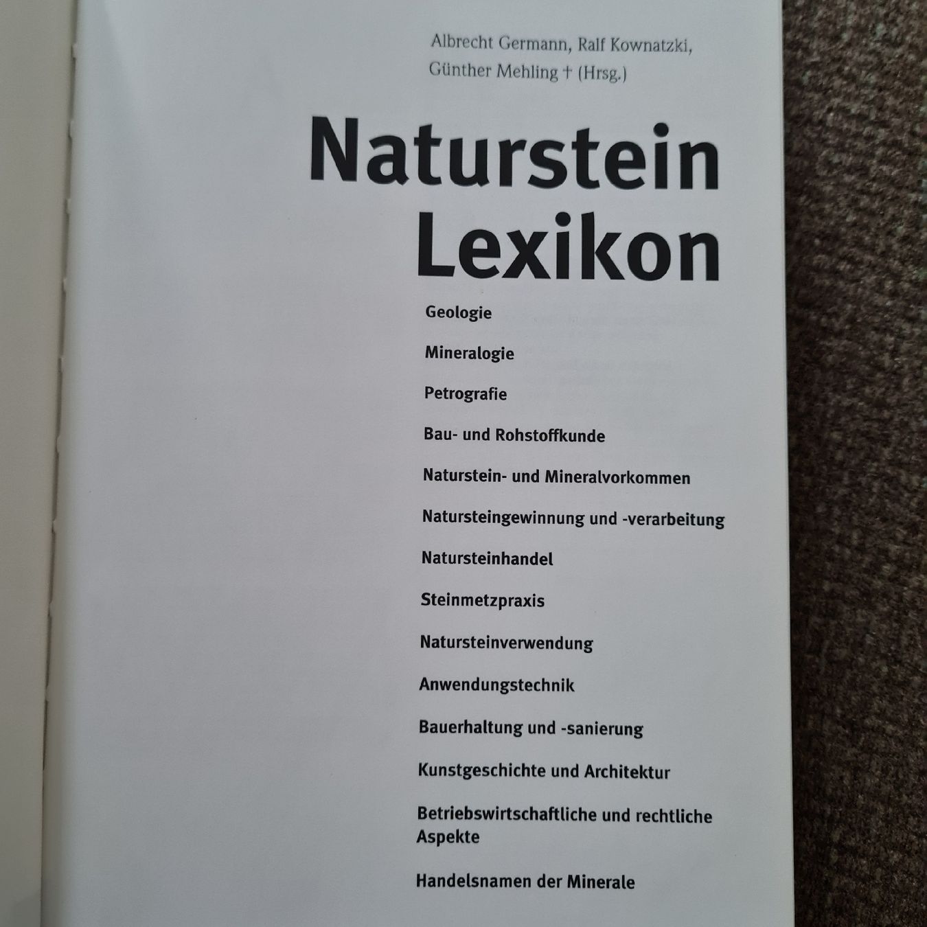 Libri: Naturstein Lexikon  – Usato da Basel venduto da Piscosour01 1