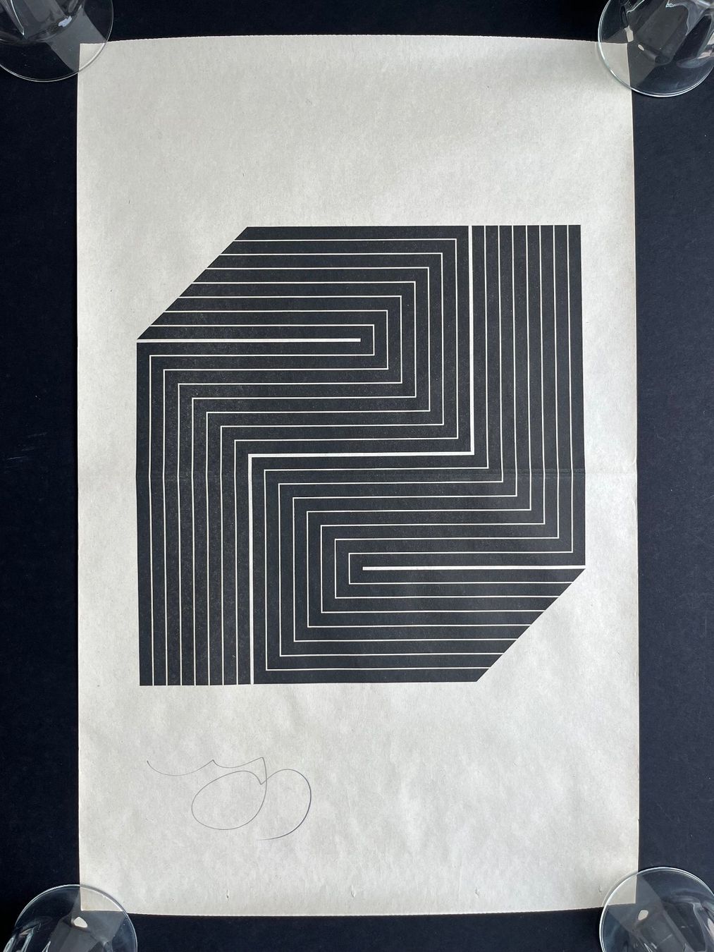 Grafica & Litografie: Marcel Wyss, press art, 1973, Zeitungspapier, handsigniert – Usato da Wettingen venduto da Bonanza69