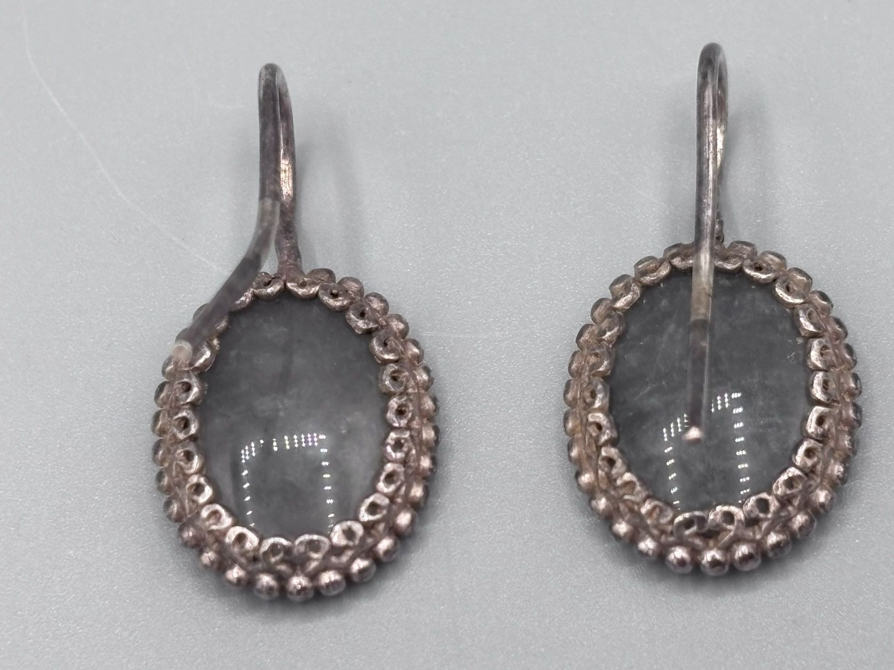 Orecchini pendenti & Orecchini a lobo: 925 Silber Ohrringe Vintage Boho Ethno mit grauem Stein – Usato da Brunnen venduto da mel_79gf 2