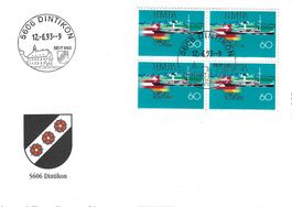 1993  FDC 4er  Sondermarke Dintikon