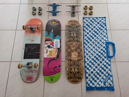 Skateboards + Tasche + Achsen + Rollen
