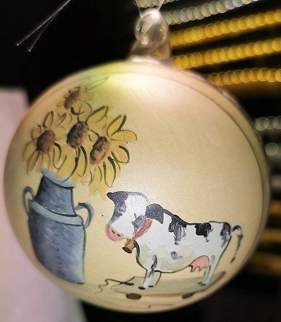 Tutte le decorazioni: Christbaumkugel Kuh mit Strauss – Nuovo e nell'imballaggio originale da Lutzenberg venduto da Pinschi01