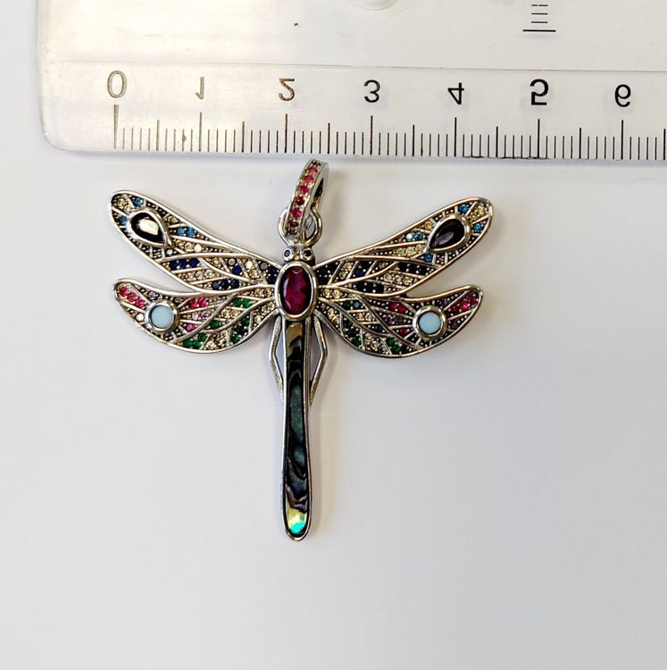 Lotus Fun S925 Sterling Silber Libelle Anhänger - Handgemachter Schmuck Für Frauen In Gold-Optik