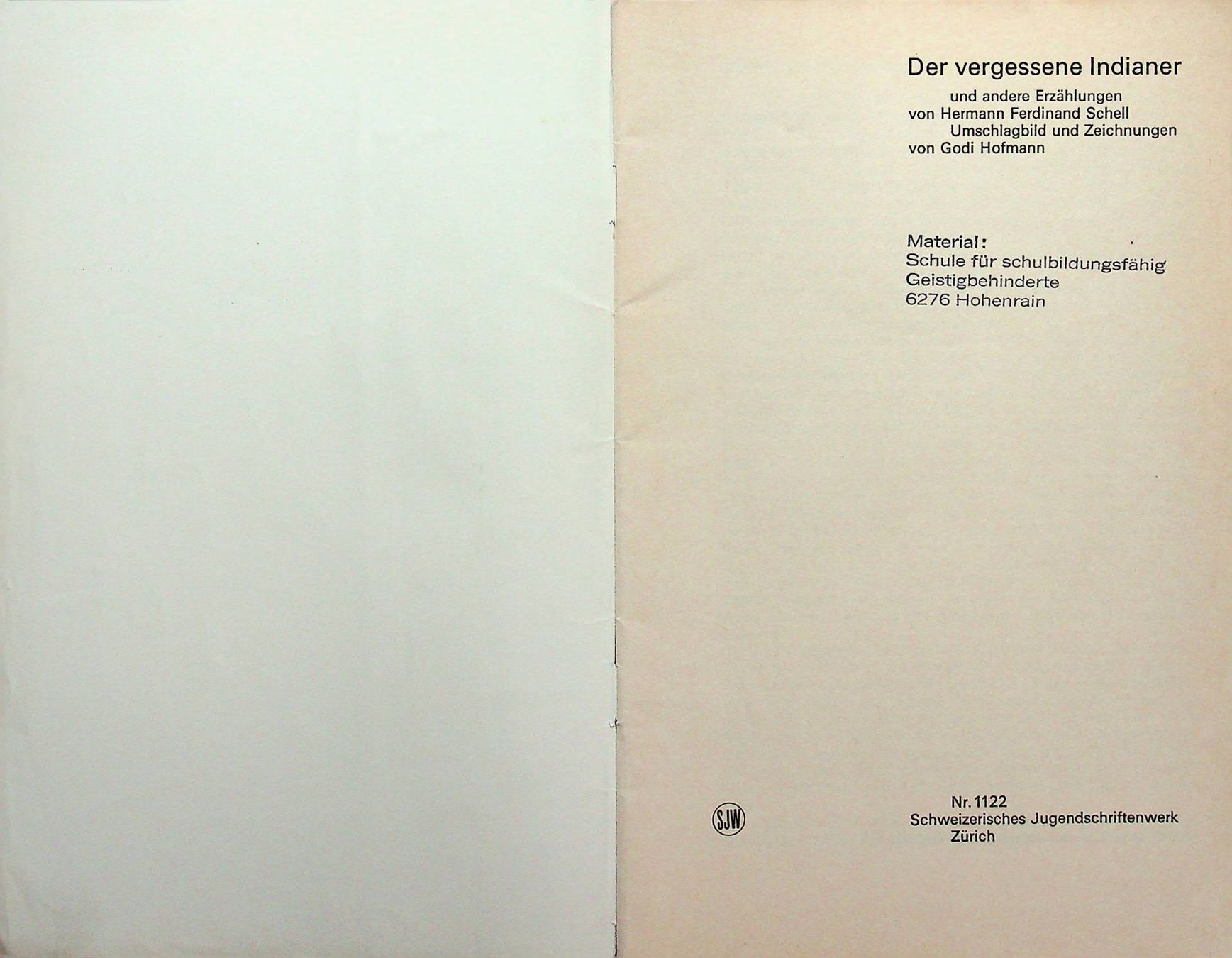 Libri: SJW 1122  H.F.Schell  Der vergessene Indianer EA 1971 – Usato da Reitnau venduto da Zaomir 7