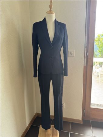 Nadelstreifenanzug Costume bleu foncé à rayures S (84-38-94）