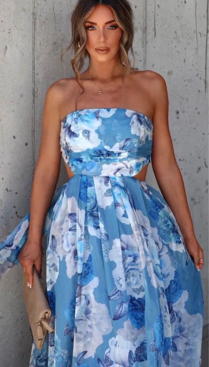 Vestiti: Olia Maxikleid / Abendkleid mit Blumenmuster – Nuovo (secondo la descrizione) da Opfikon venduto da Sili121 1
