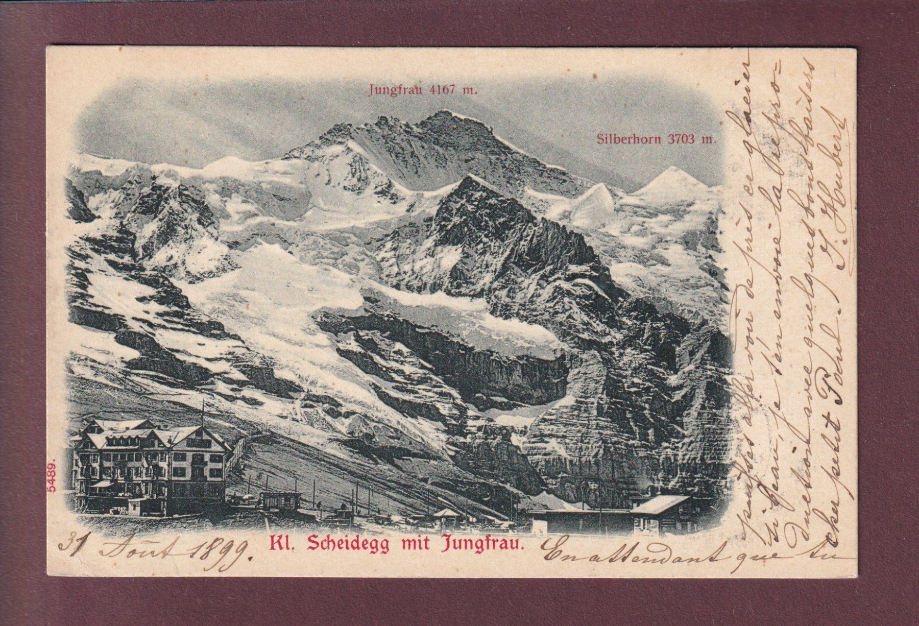 Cartoline postali: KLEINE SCHEIDEGG - Jungfrau - 1899 – Usato da Pully venduto da nicecards