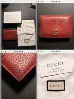 Gucci GG Marmont Portemonnaie aus Leder in Rot 
