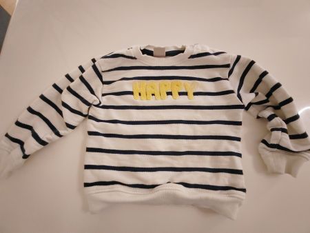 Pullover Smile, gestreift, weiss/dunkelblau Grösse 98/104