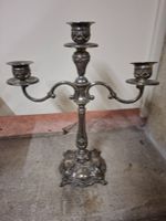 Silberner Kerzenständer, 3-armig, Vintage, Antik-Look