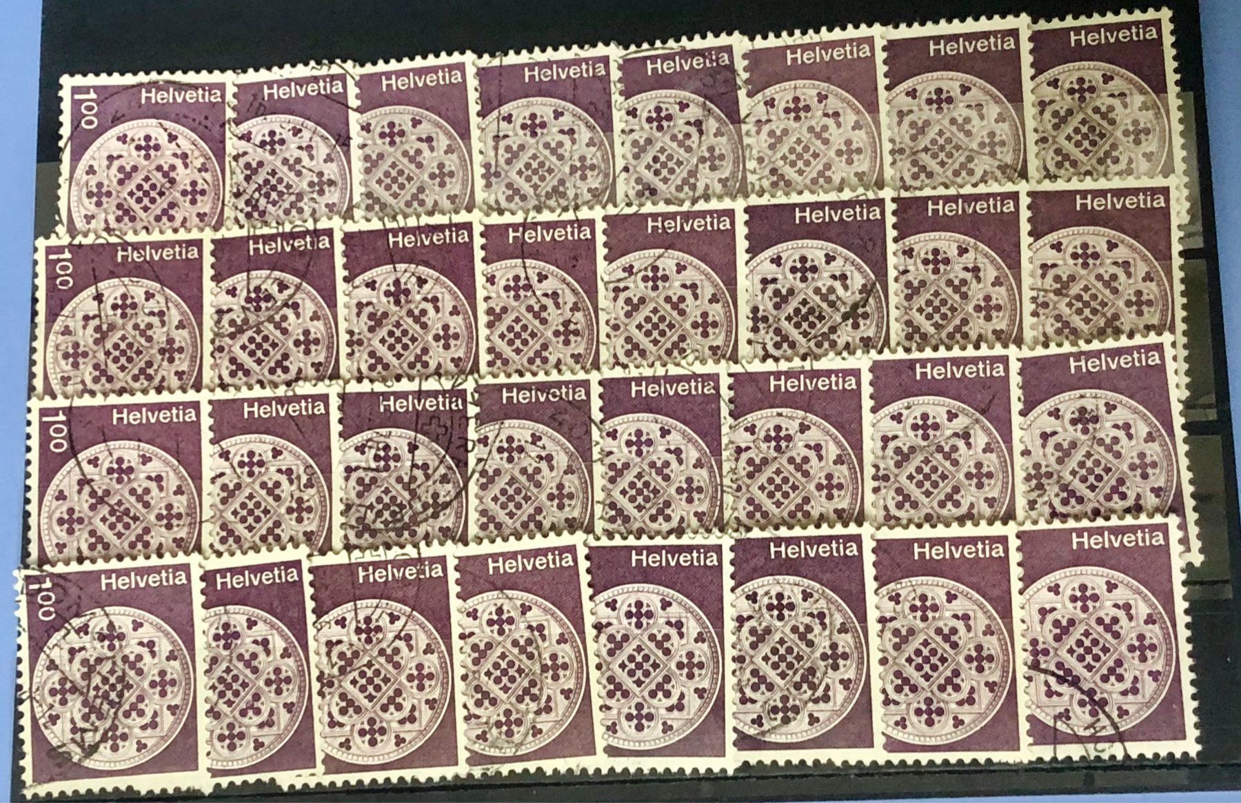 Tutti i francobolli: Nr.534 Rosette Lausanne Steckkarte mit Stempel   – Usato da Aarau venduto da Billa007