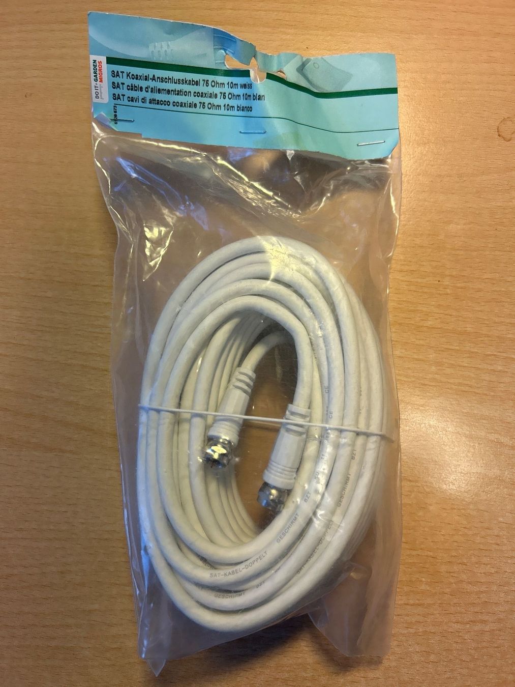 Cavi: SAT Koaxial-Anschlusskabel 75 Ohm 10m weiss – Nuovo e nell'imballaggio originale da Alpnachstad venduto da Scoutboy