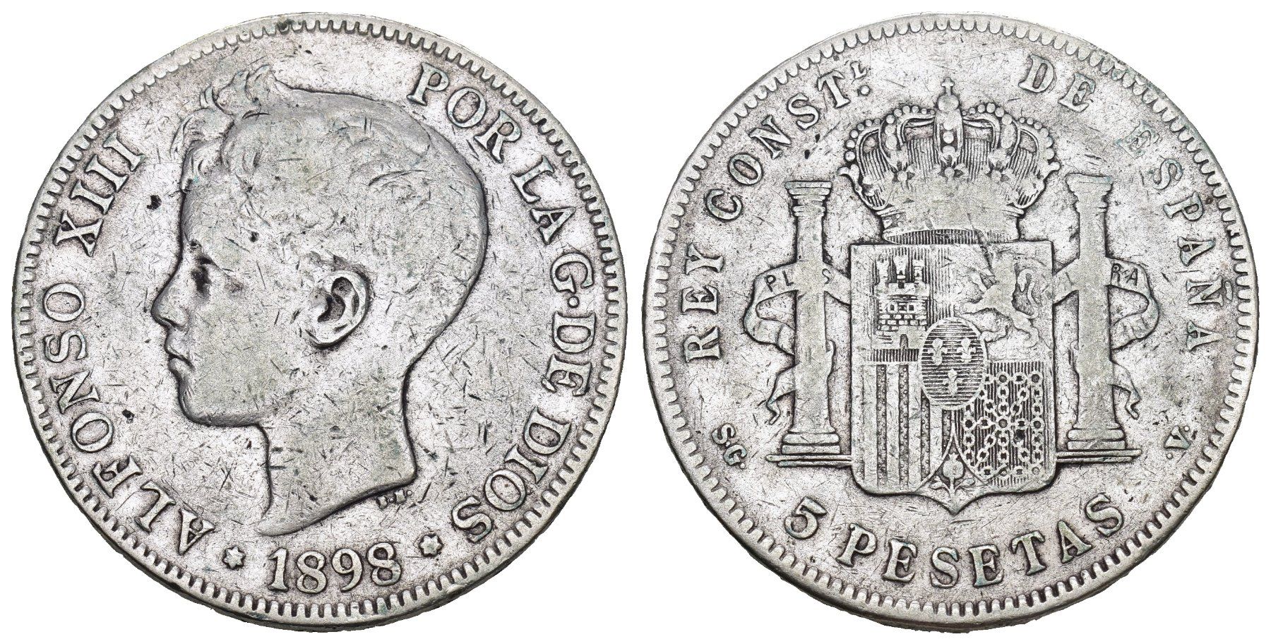 Alle Münzen: Spanien 1898 – Gebraucht aus Bern von numismatictops