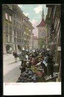 Bern, Marktgasse am Markttag mit Blick z