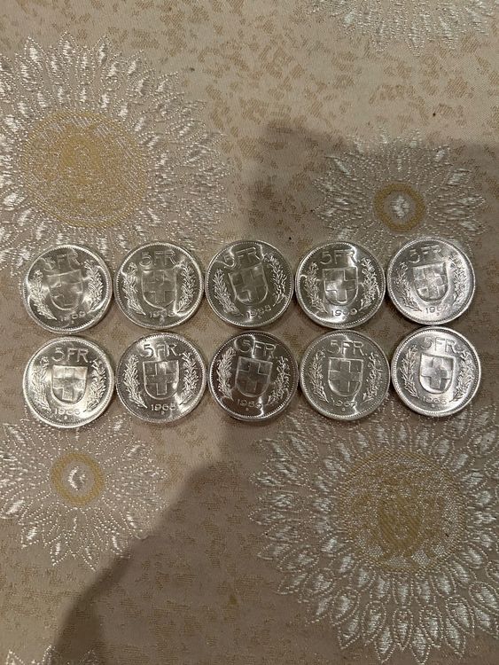 Lot de 10 pièces de 5 grenier argent des années 60 | Kaufen auf