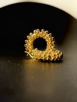 Goldene Kugel-Ohrringe, Creolen, Statement 21karat v.