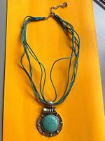 Schicke Halskette Türkis Silberfarben Vintage Look Boho S...