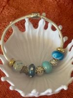 Luxus Elegante 20 cm Armband/Beads Farbe :Silber/Turkis/blau