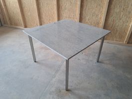 Gartentisch Marmor Granit/ Chromstahlgestell