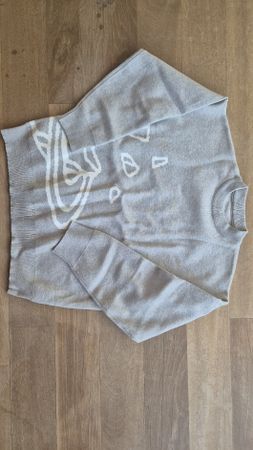 Pullover grau mit weissem Muster Grösse M guter Zustand