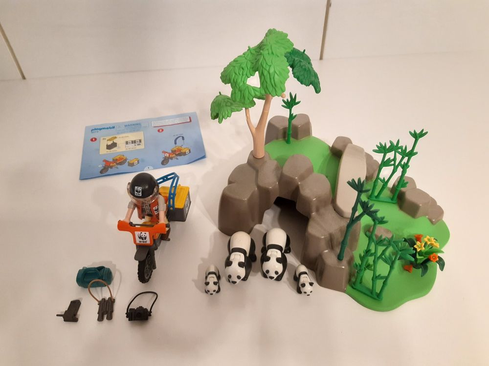 Lot De Figurines Playmobil Animaux Forêt / Zoo (ours, Panda, Arbres) - Numéros Multiples - Occasion