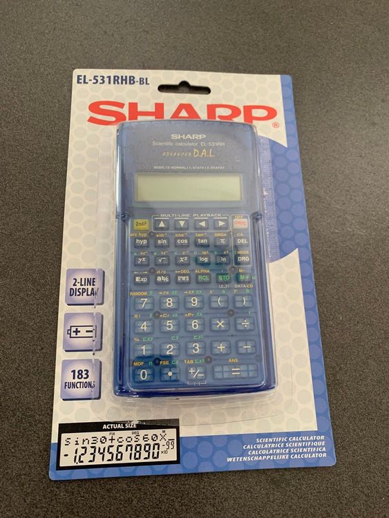 Calcolatrice Scientifica Sharp EL531TH - 273 Funzioni, Display 2 Righe, Ideale Per Scuola E Università