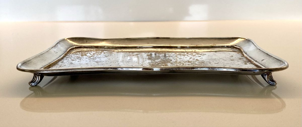 Servierplatten: Versilbertes Tablett rechteckig mit Füssen  – Gebraucht aus Basel von phidelitas 6