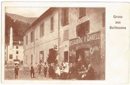 Bellinzona Altstadt Restaurant V. Danielli Ak 1917