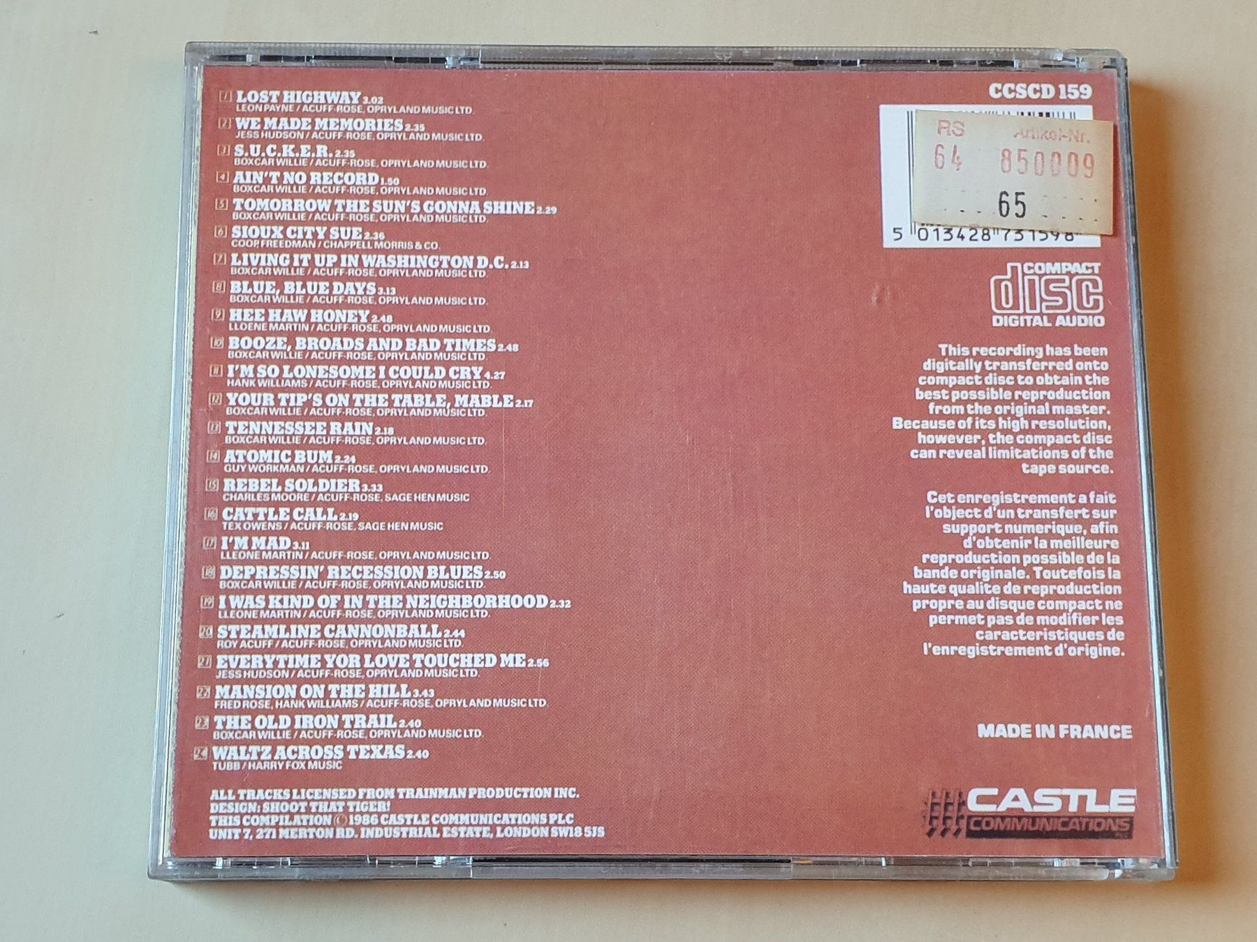 CD: The Boxcar Willie collection – Usato da Stansstad venduto da collectorsshop 1